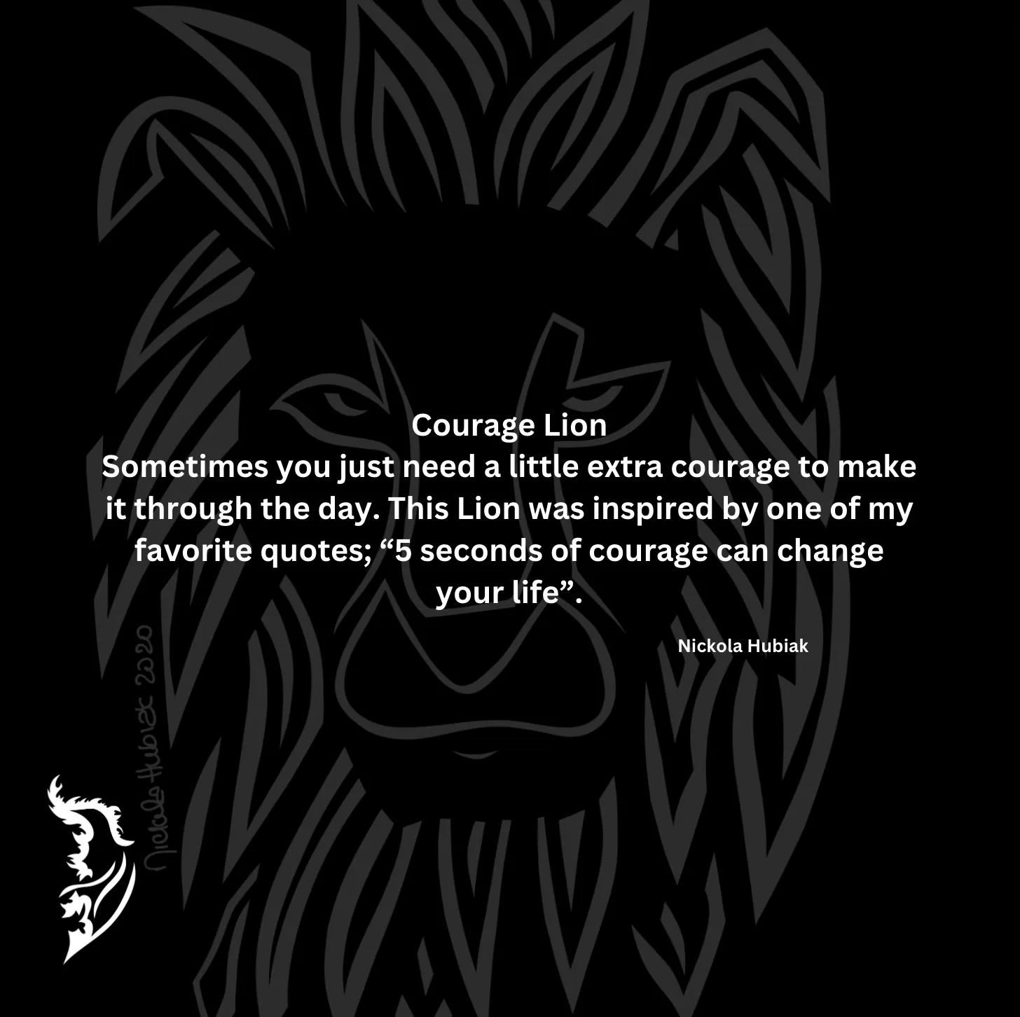 Courage Lion Hand-drawn Fleece-Lined Zip-Up Hoodie