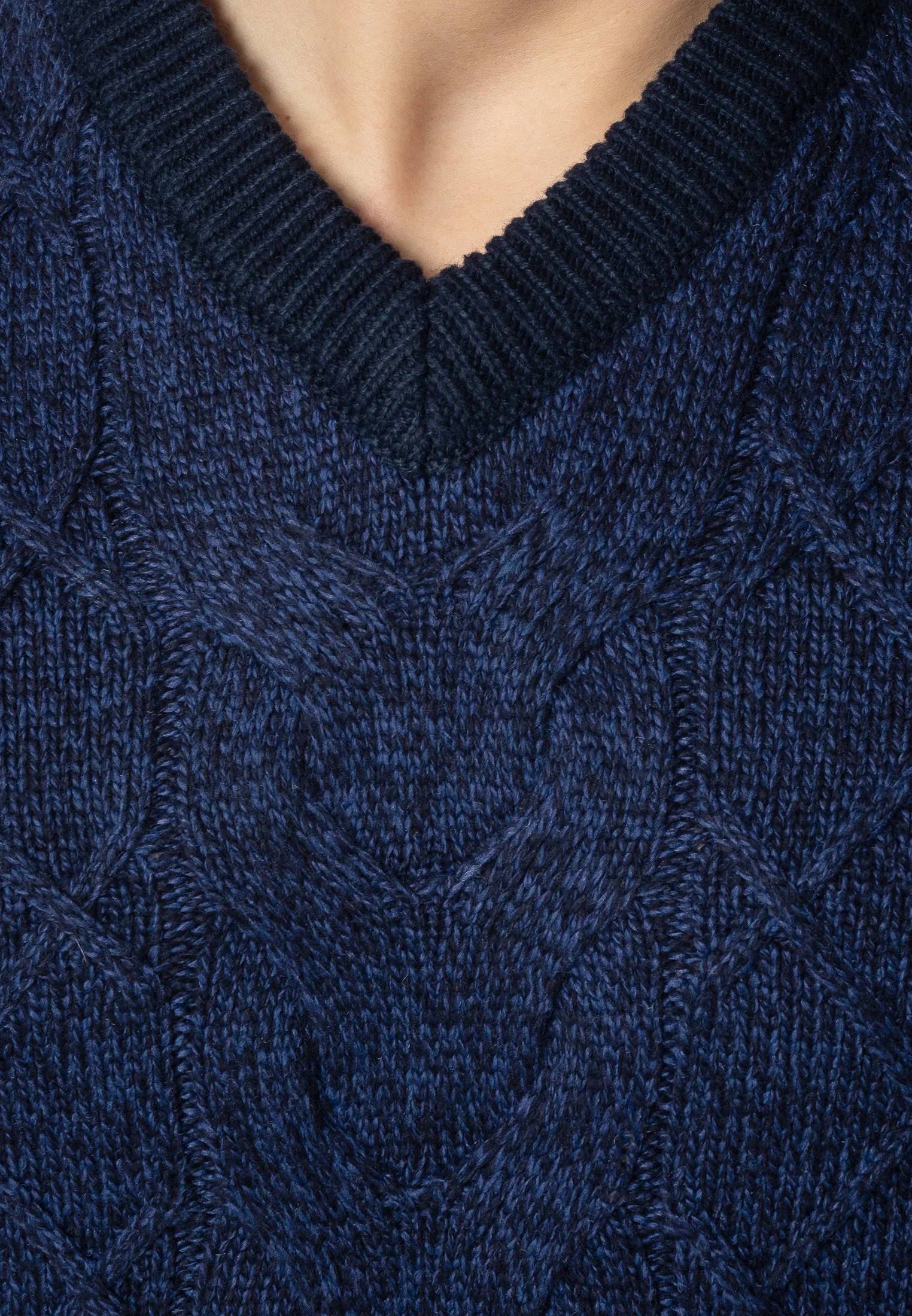 Hatcliffe cable v-neck jumper