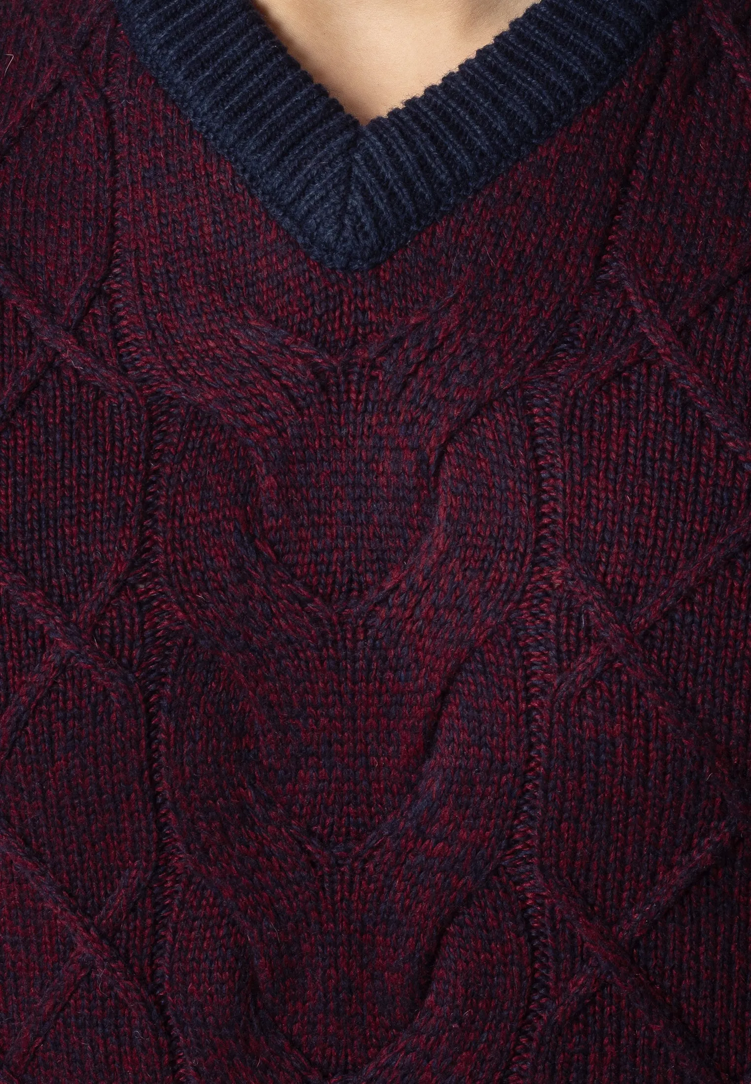 Hatcliffe cable v-neck jumper