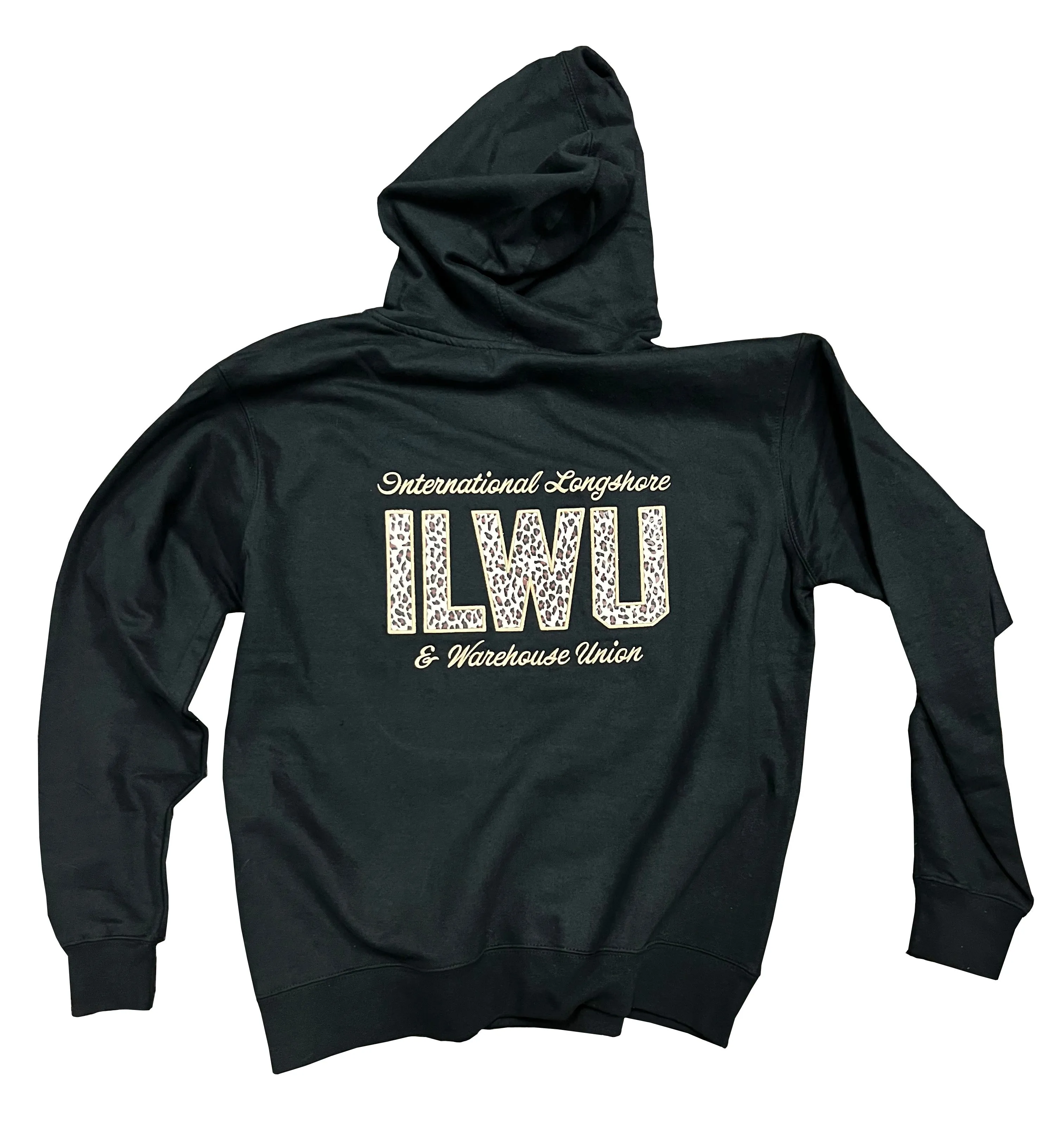 ILWU Cheetah Hoodie Blk