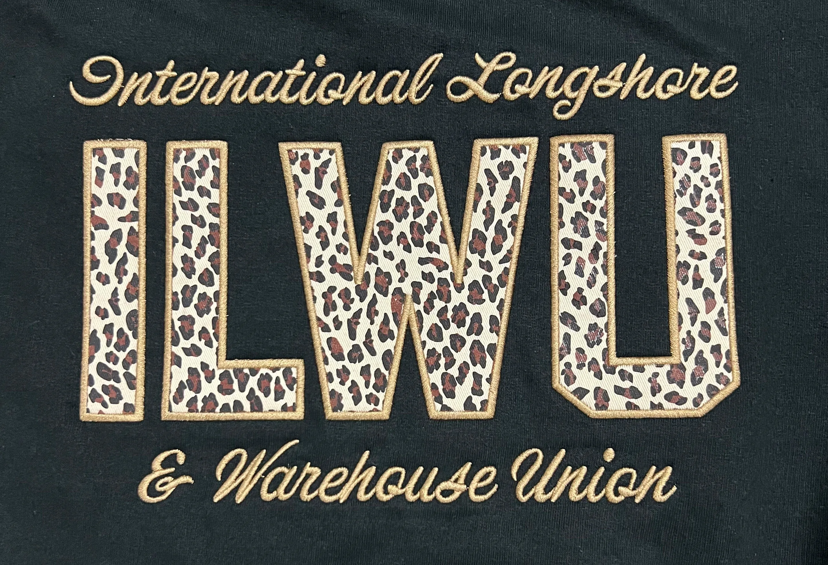ILWU Cheetah Hoodie Blk