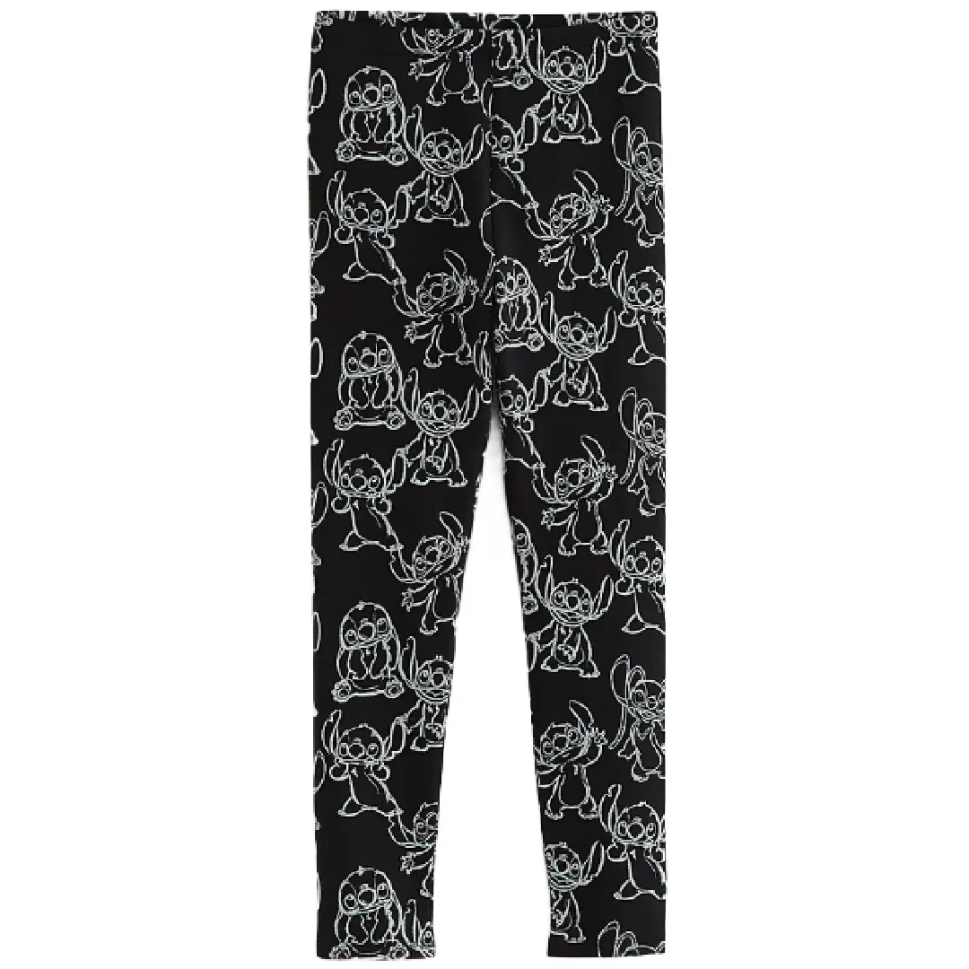 LILO & STITCH Black Fleece Lined Leggings
