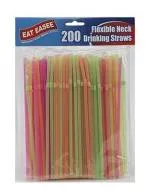 Neon Colour Drinking Straws 200 pack