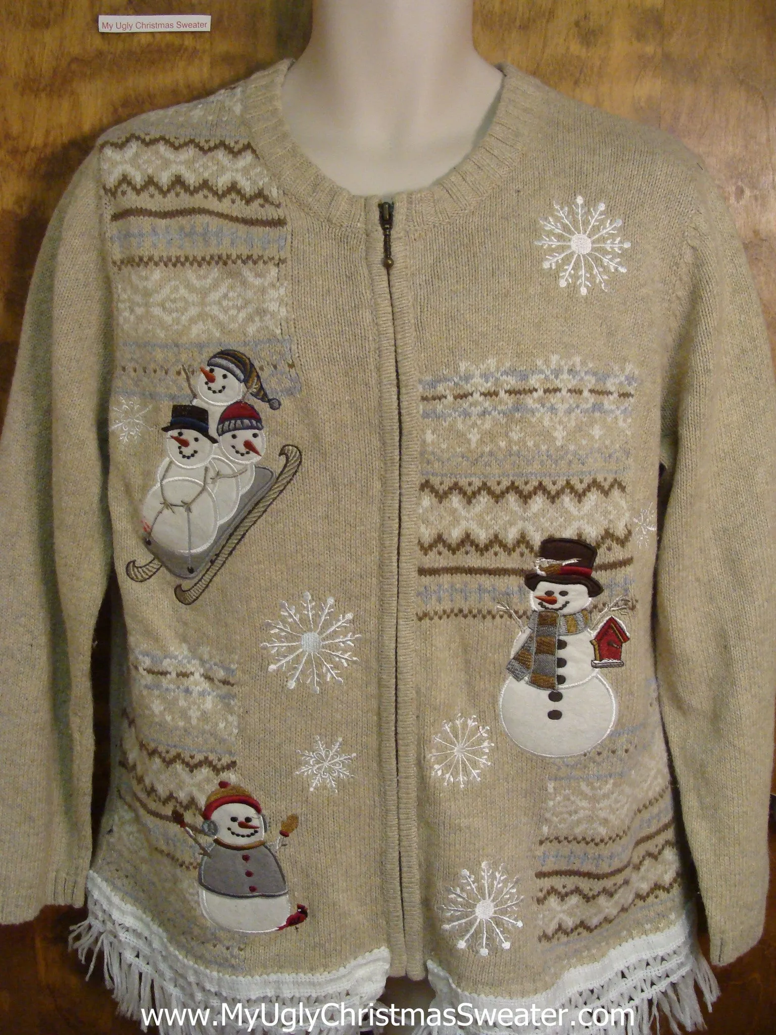 Snowmen Friends Playing Outside Ugly Christmas Jumper