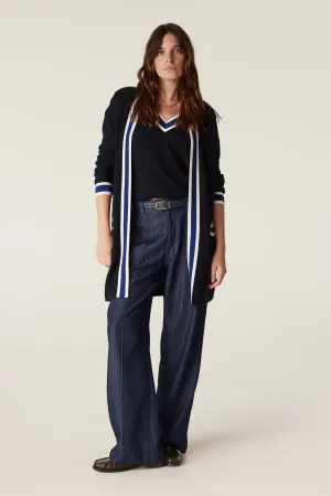 Tribeca Merino Cardigan - Midnight Navy