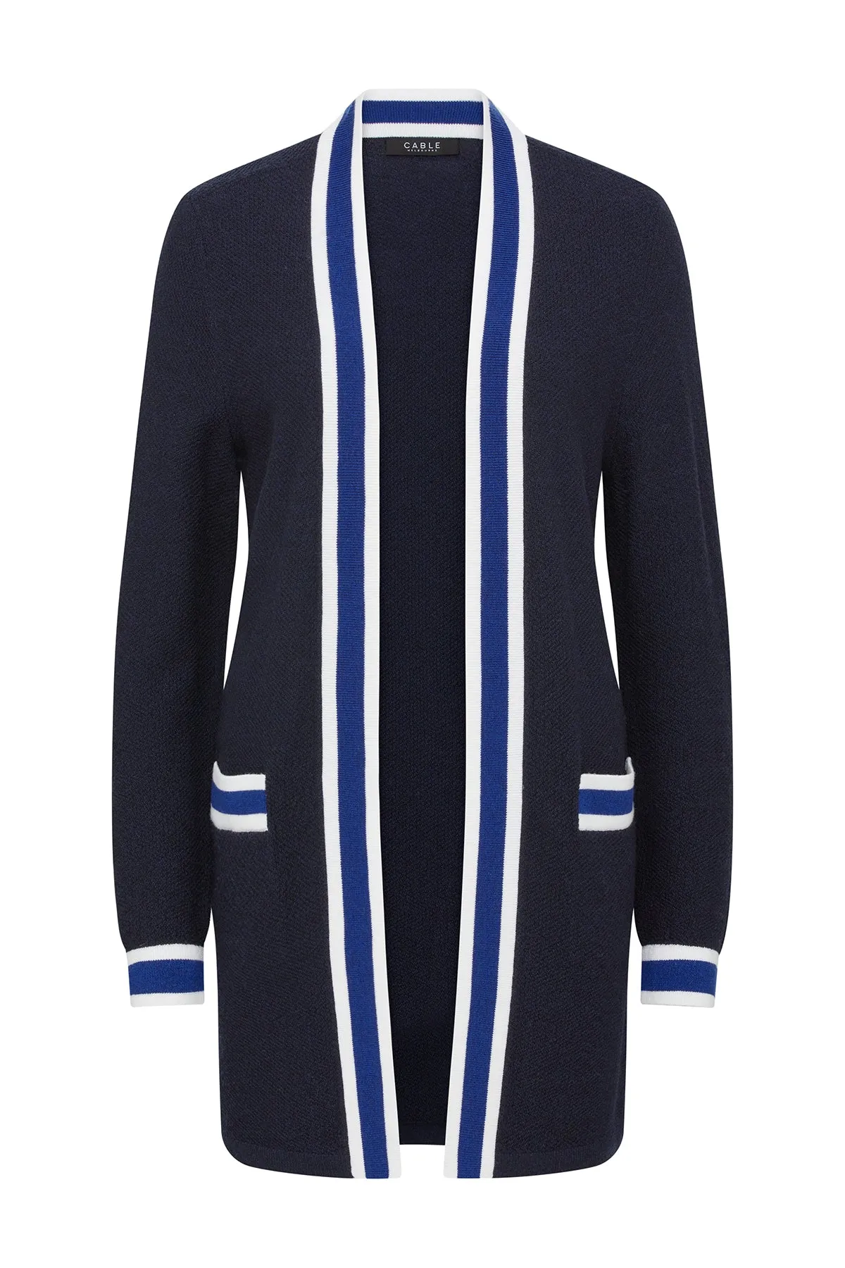 Tribeca Merino Cardigan - Midnight Navy