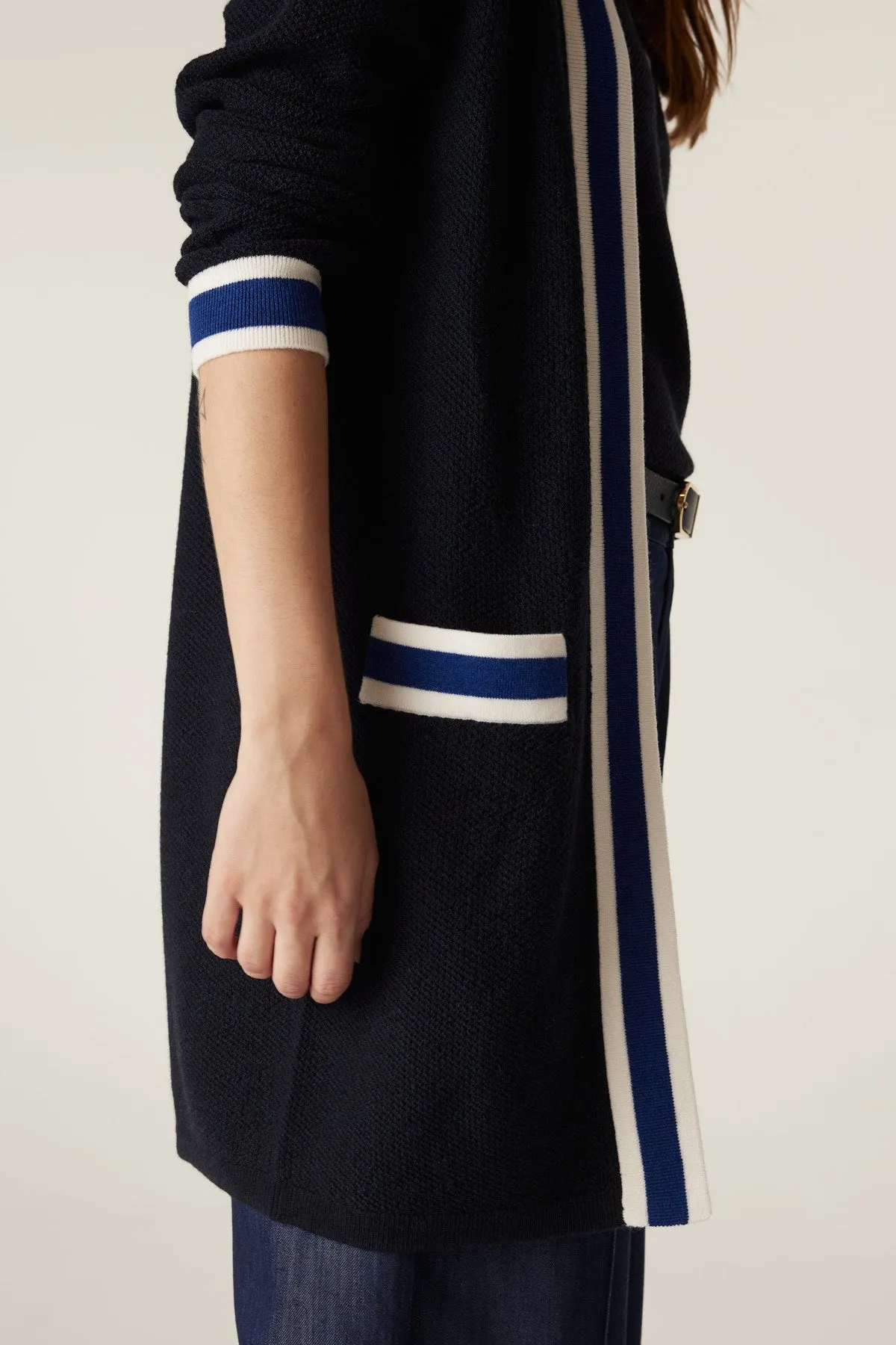 Tribeca Merino Cardigan - Midnight Navy