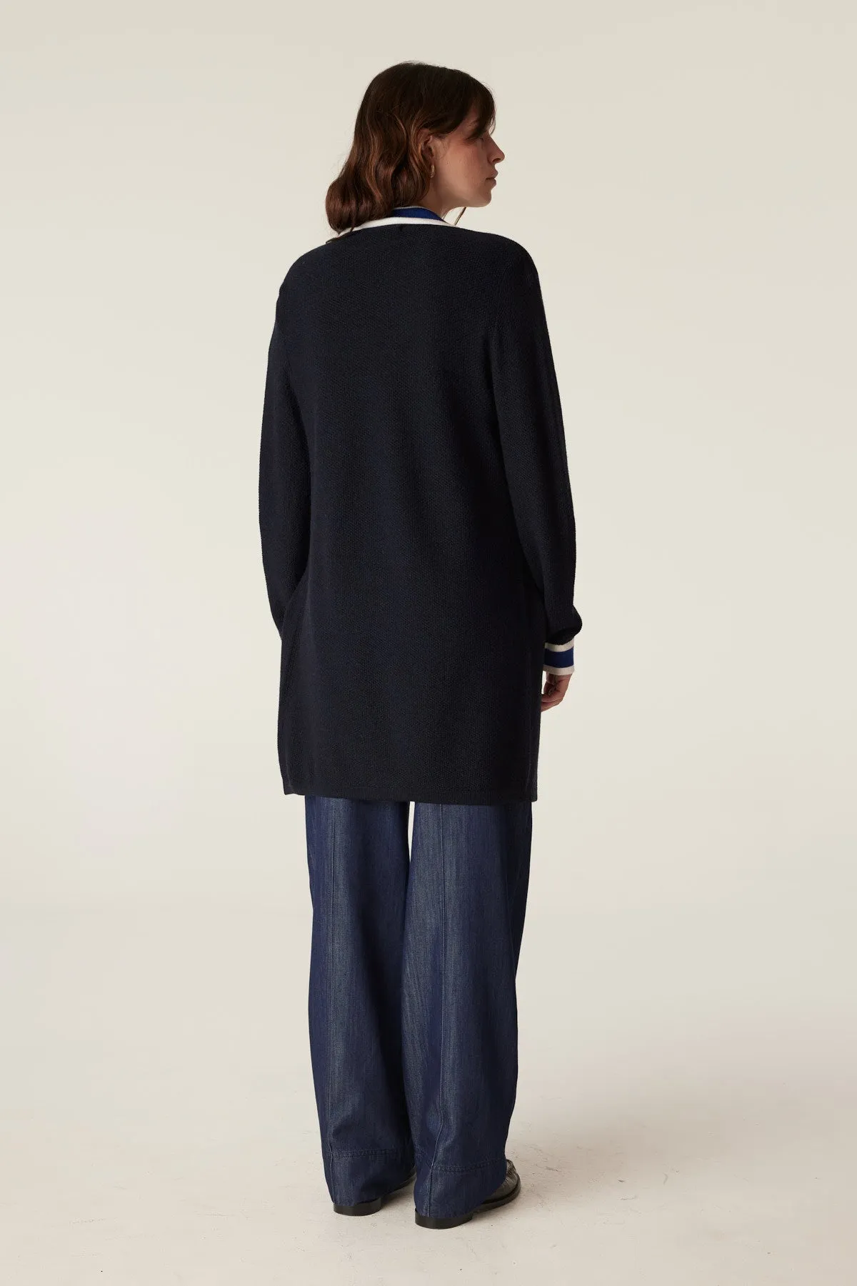 Tribeca Merino Cardigan - Midnight Navy